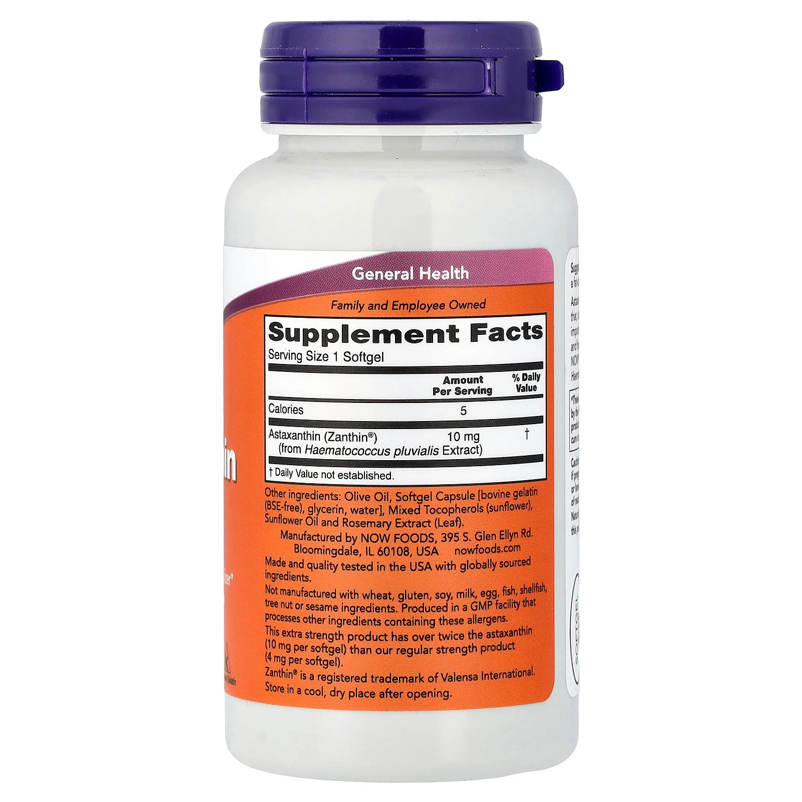 2 X NOW Foods, Astaxanthin, 10 mg, 60 Softgels