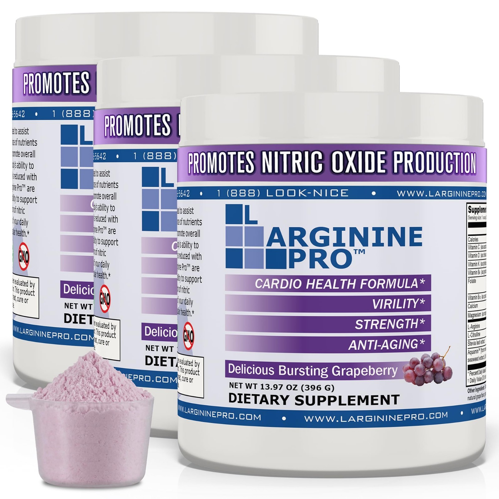 L-Arginine & L-Citrulline Powder Drink Mix | 5,500mg Nitric Oxide Booster | Pre