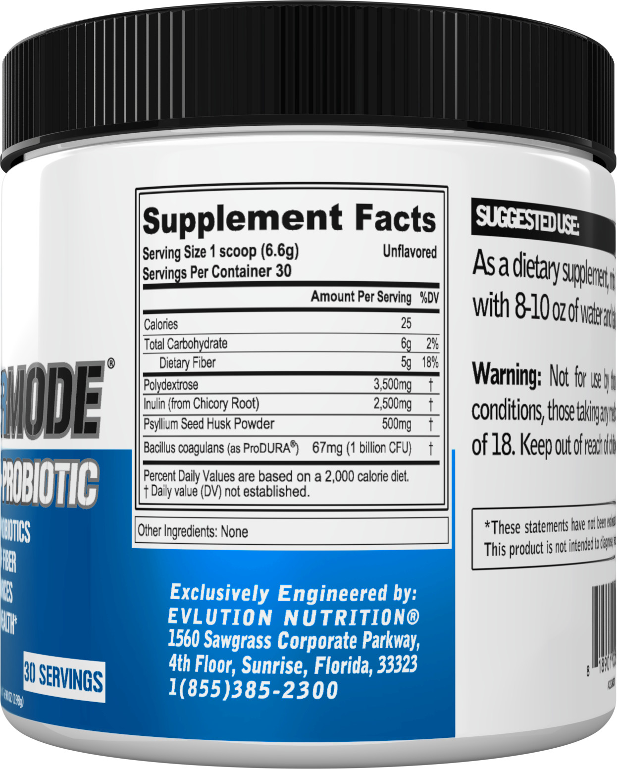Evlution Nutrition FiberMode – Fiber + Probiotic – 30 Servings
