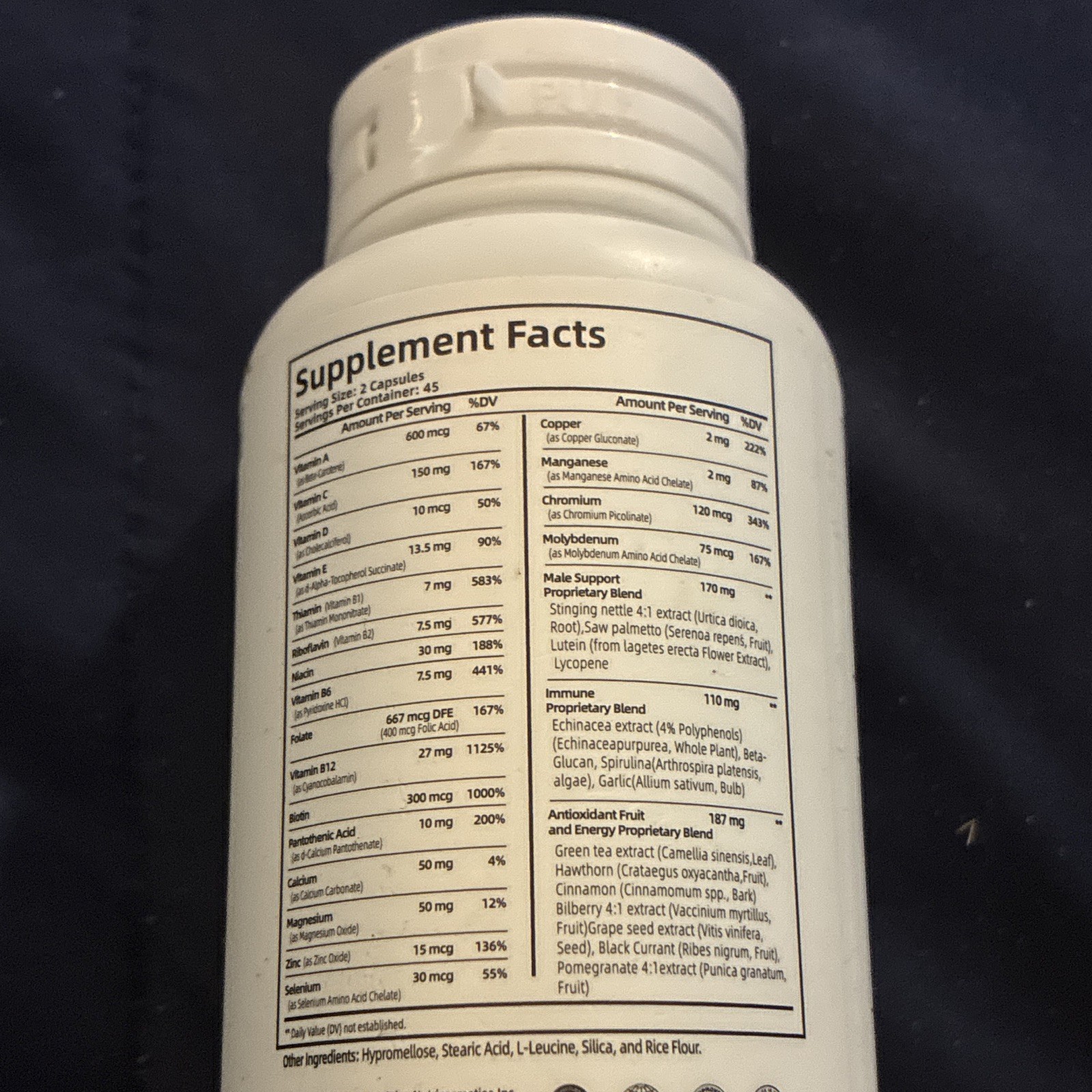 HiPlus Men’s Multivitamin Vitamin Capsules 90 Ct Dairy/Gluten/Soy Free GMO Free
