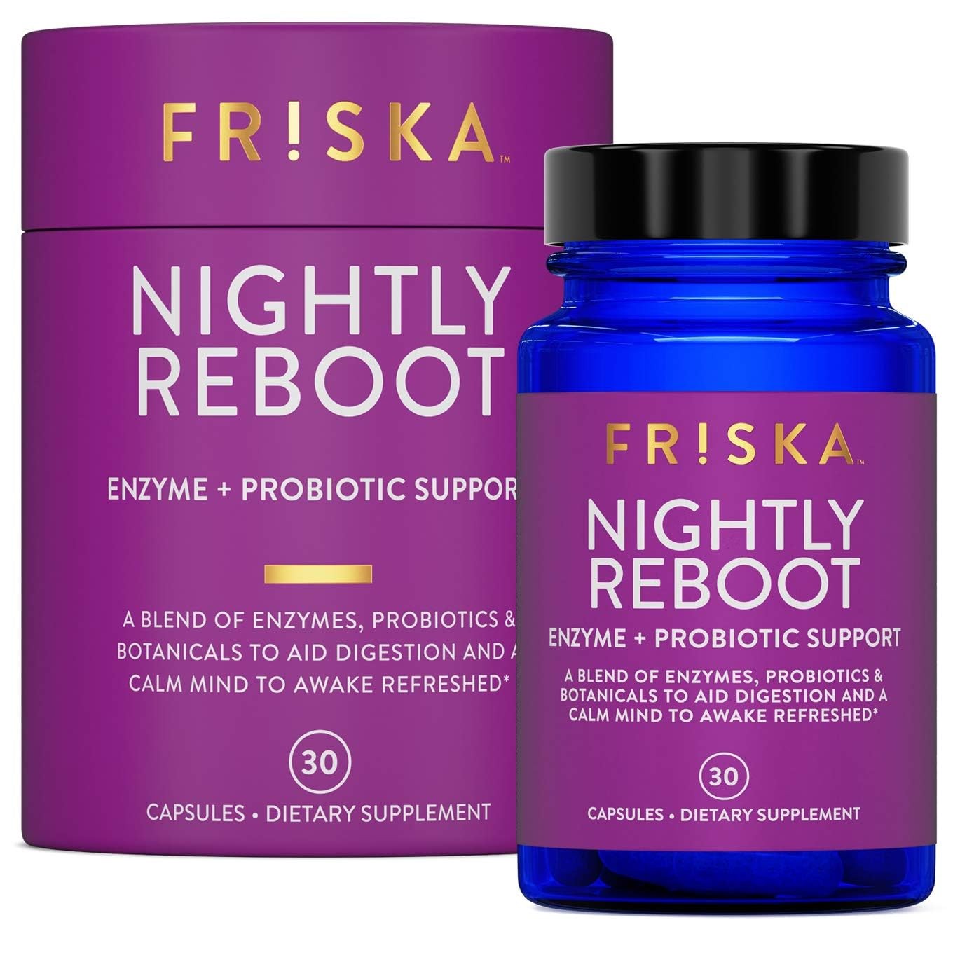 Friska Nighttime Digestive Enzymes with Probiotics – Supports Overnight Diges…