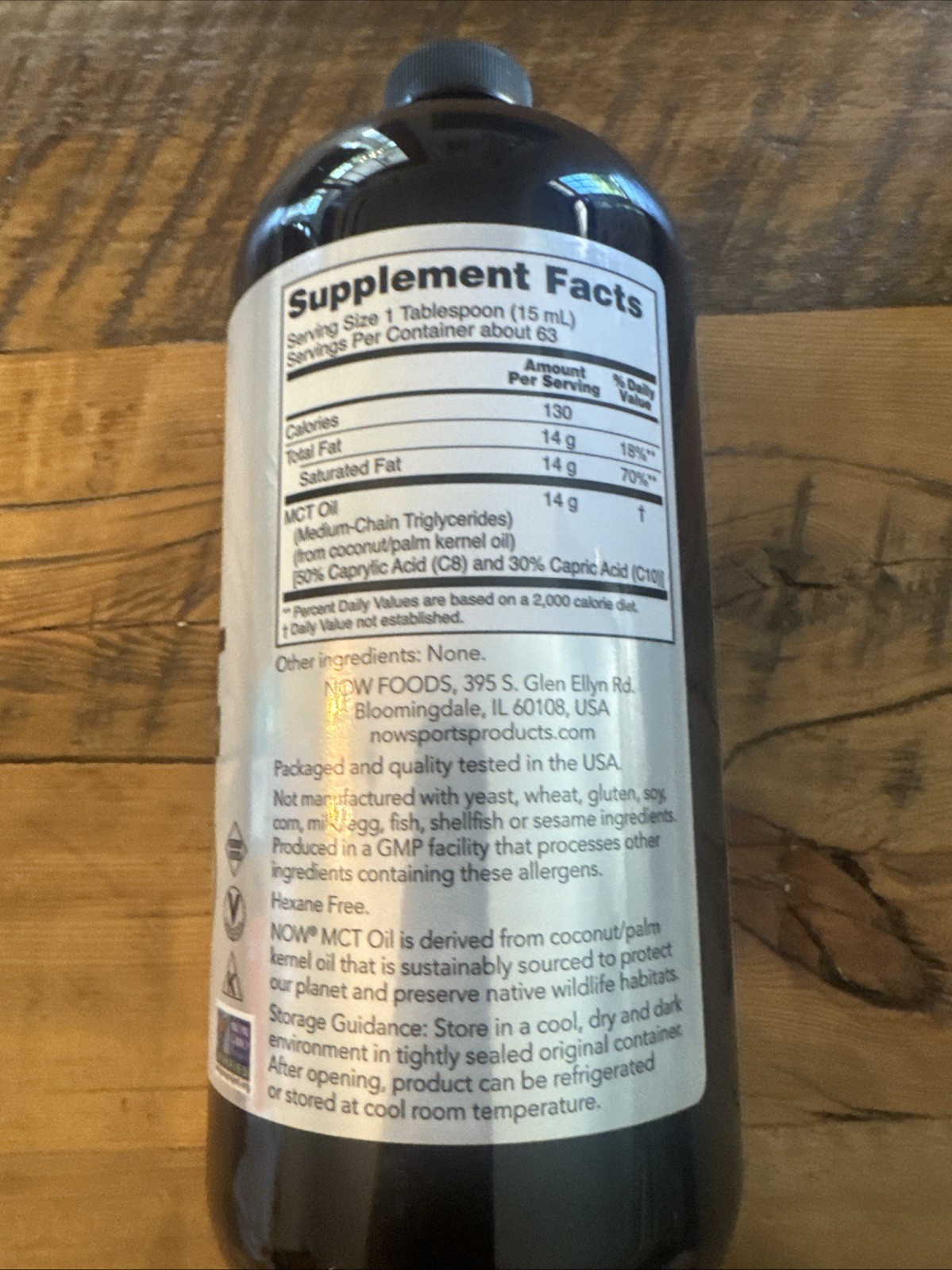 NOW FOODS MCT Oil Liquid 32 fl oz Exp 11/2029