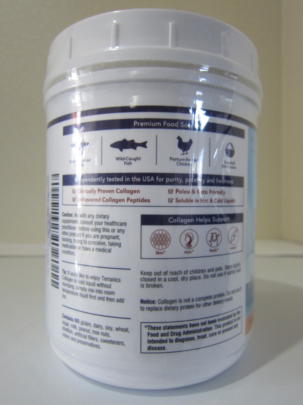 SEAL 16 oz Terranics Multi COLLAGEN Peptides Powder I II III V X Hydrolyzed 4/27