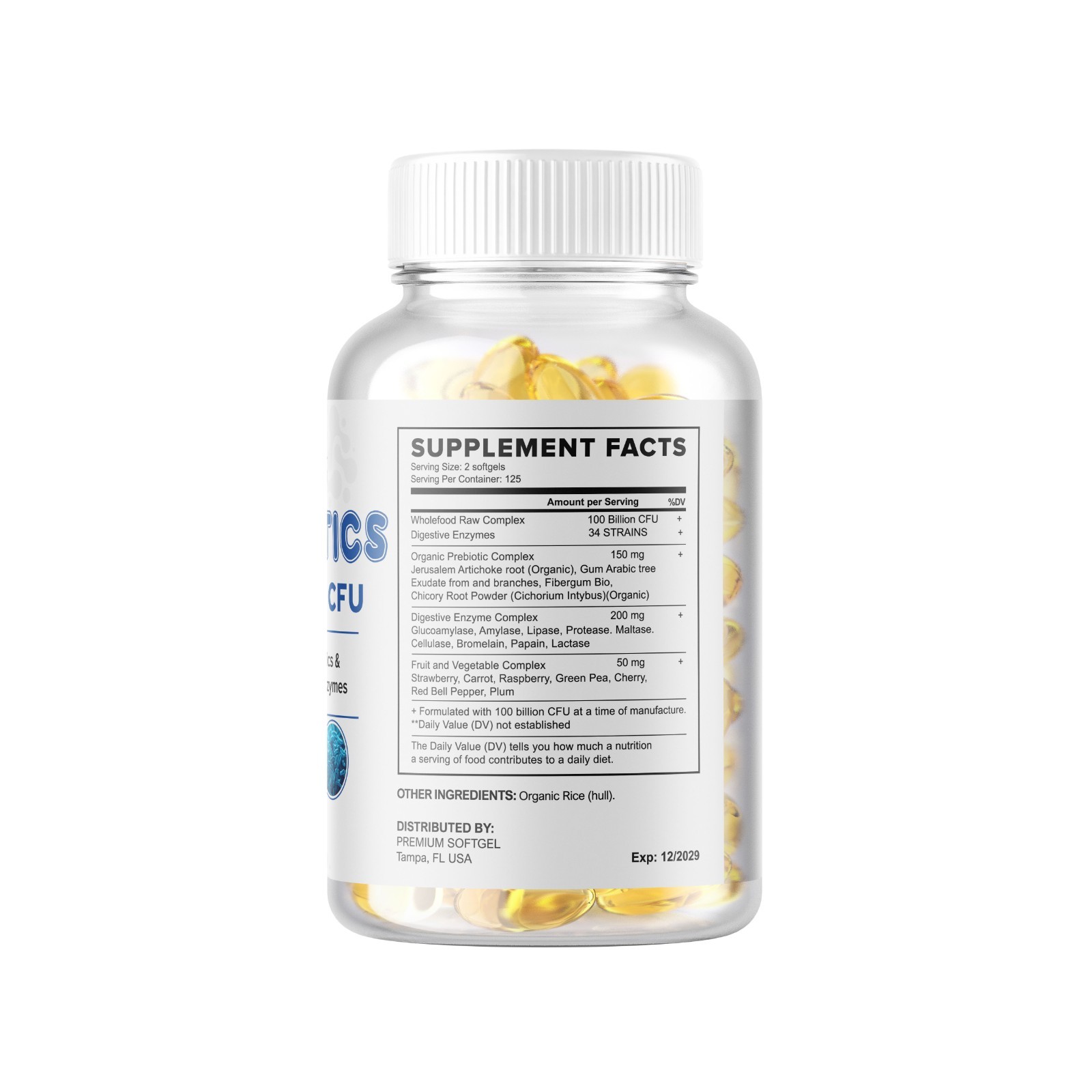 250 Raw Probiotics 100 Billion CFU Potency Digestive Immune Health Softgels USA