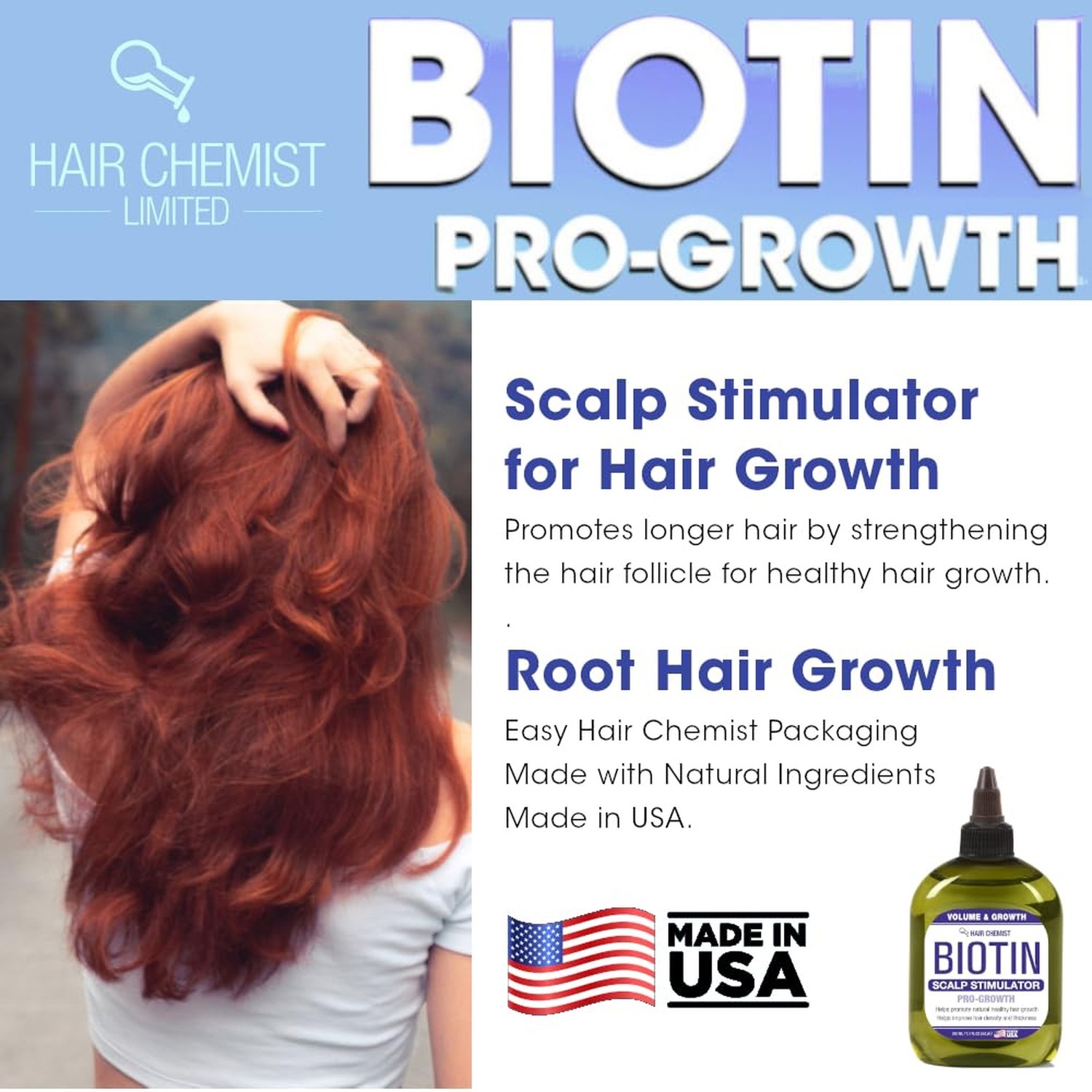 Hair Chemist Volume & Growth Biotin Pro-Growth Scalp Stimulator 7.1 oz. – Thi…