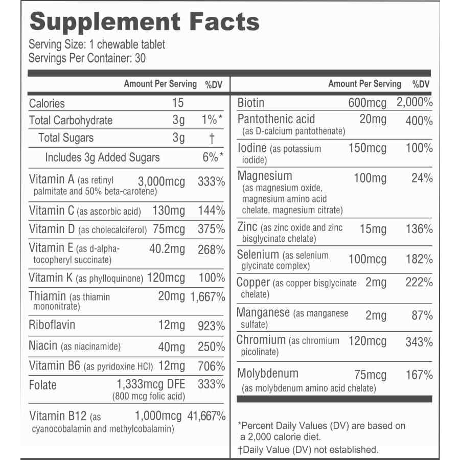 BariatricPal Multivitamin ONE “1 per Day!” Chewable & IRON-FREE – Orange Citrus