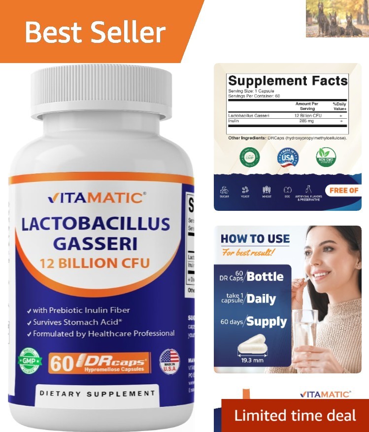 60 Count Lactobacillus Gasseri Capsules – Boost Digestive Health & Gut Balance