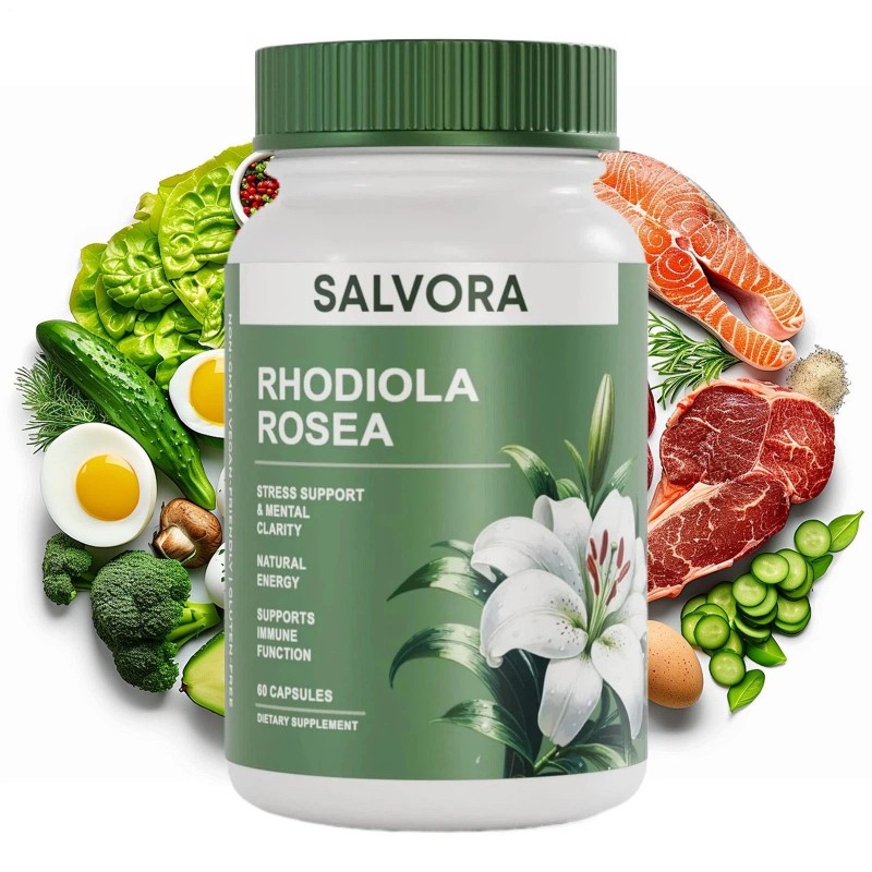 (3 PACK) Salvora Rhodiola Rosea Supplement–Golden Root Adaptogen Capsules 180PCS