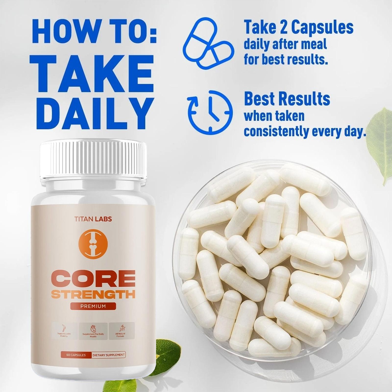 (3 PACK) Core Strength Joint Support Advanced Formula CoreStrength 180 Capsules
