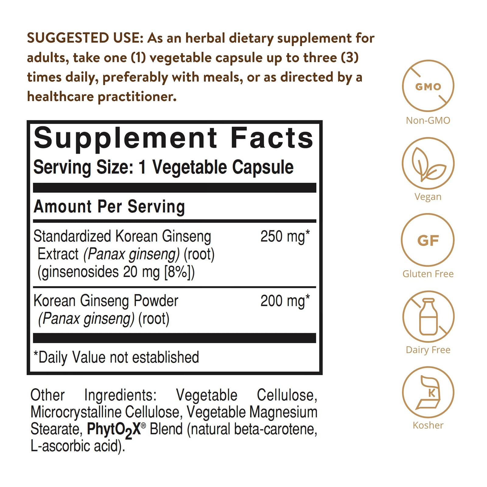 Solgar Korean Ginseng Root Extract, 60 Count (Pack of 1), Standard Packaging