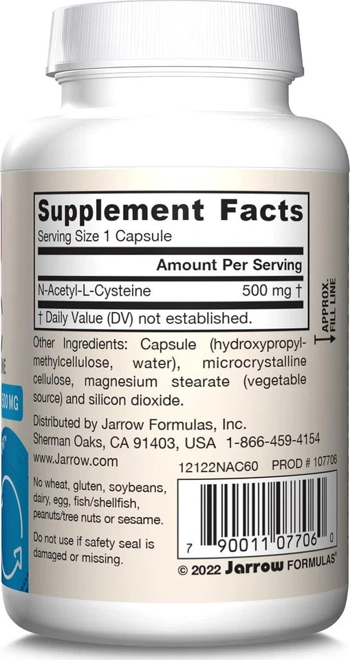 Jarrow Formulas N-A-C 500 mg, Dietary Supplement, Antioxidant Support for Liver