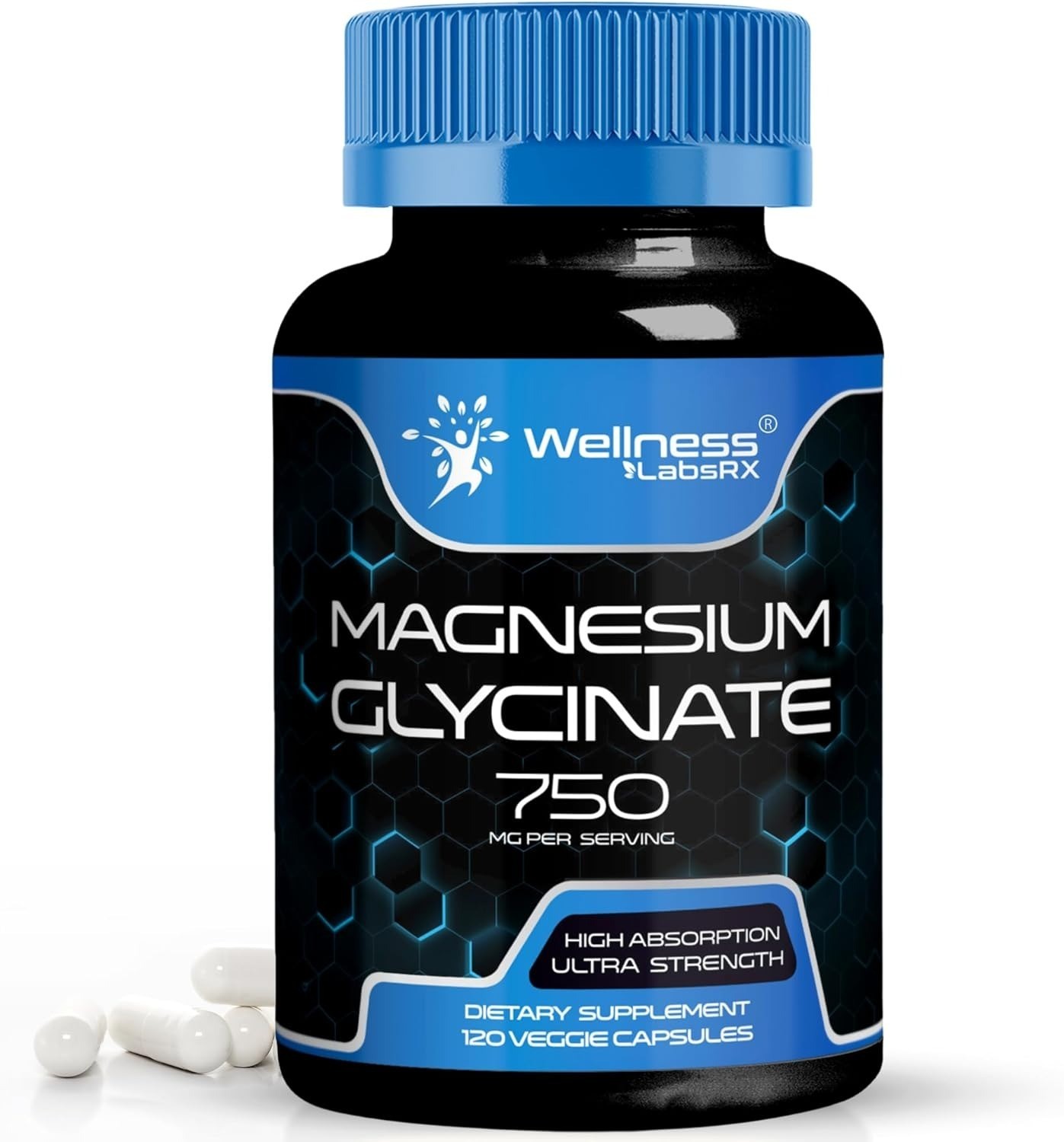 Magnesium Glycinate 750mg | 120 Capsules | High-Absorption-Sleep-Support
