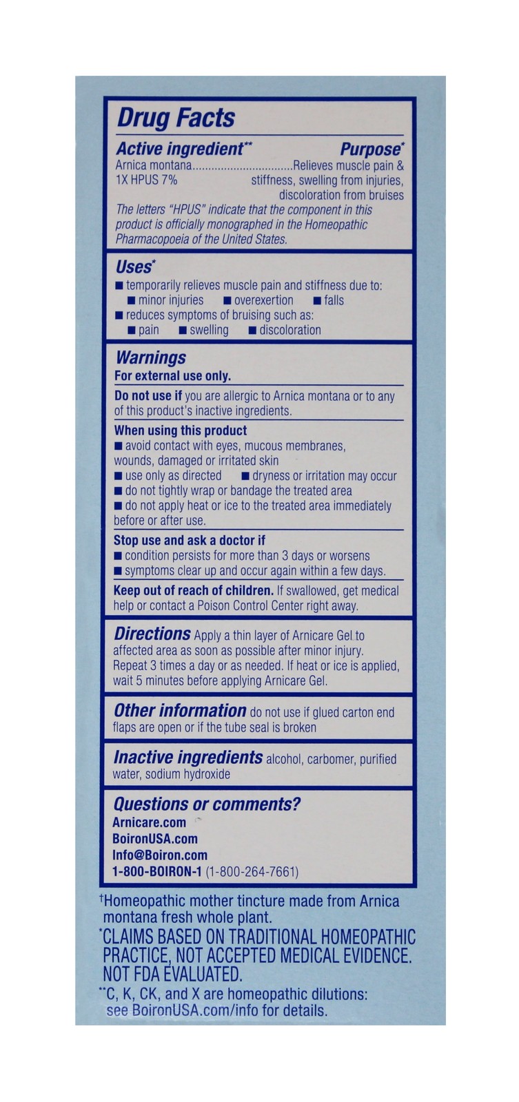 Boiron Arnicare Gel 2.6 oz