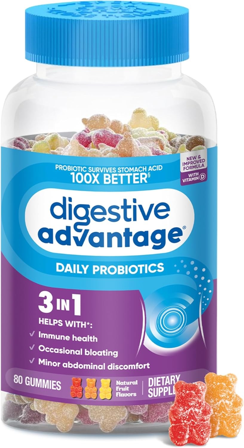 Digestive Advantage Probiotic Gummies For Digestive Health 80 Count exp 09/2026