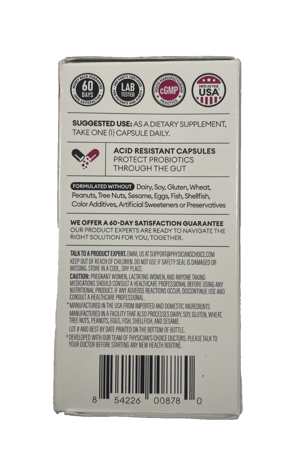 Physician’s Choice Women’s Probiotic – 50 billion CFUs – 60 caps – Exp 06/27