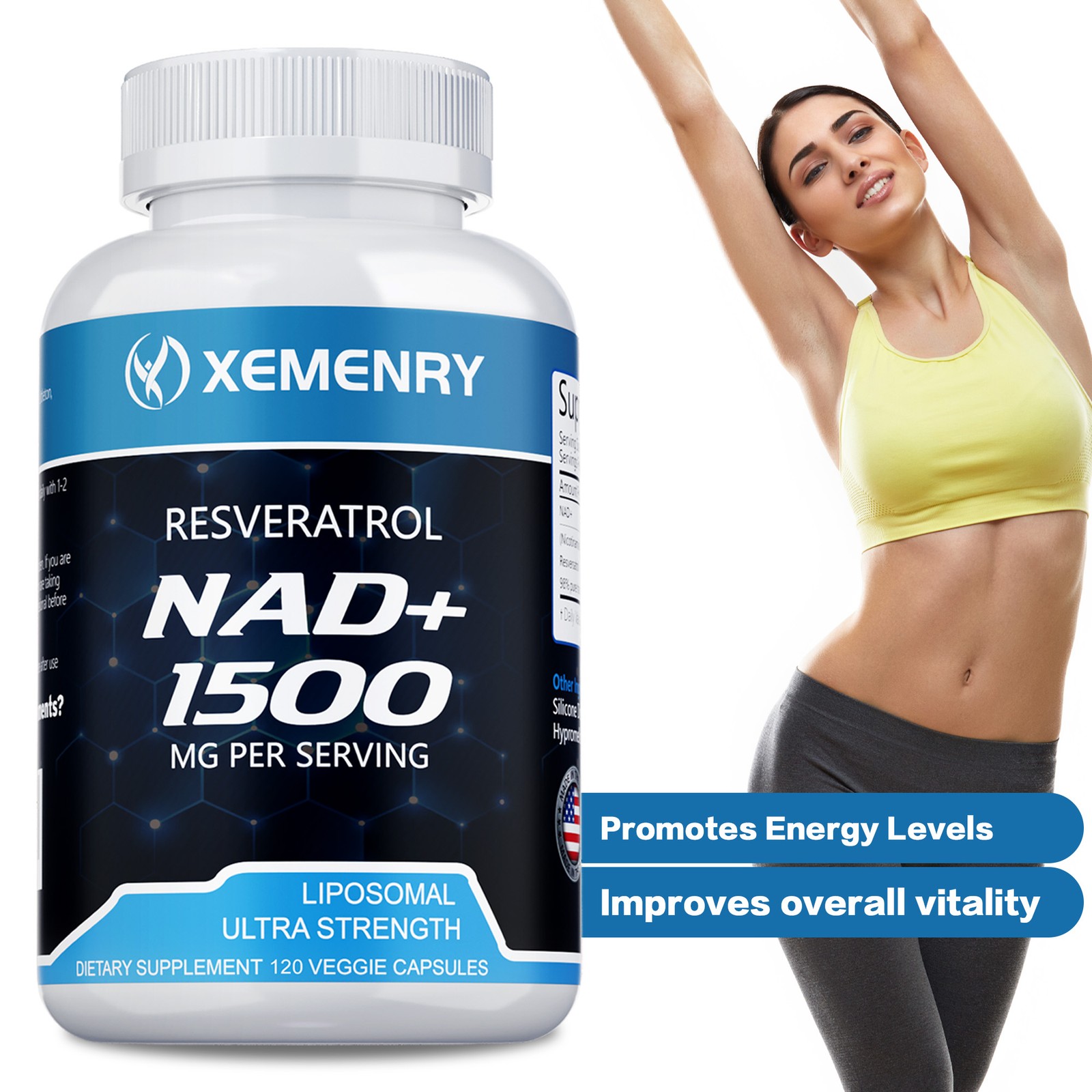 NAD+ 1500mg – Resveratrol, DNA Repair, Energy Production, Cellular Metabolism
