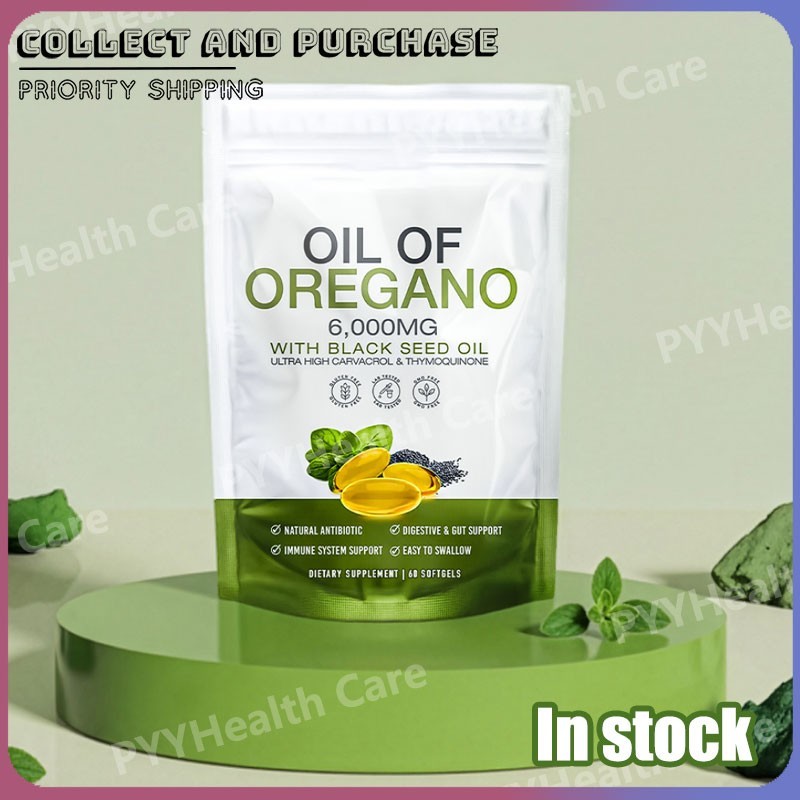Resilia Oil of Oregano 6000mg with Black Seed Oil Softgels – 60 Capsules