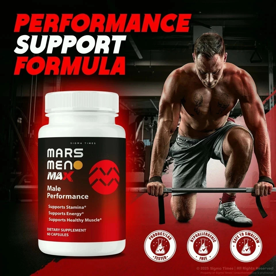 Mars Men Max Men’s Vitality & Performance Support Supplement 60caps | Pack of 1