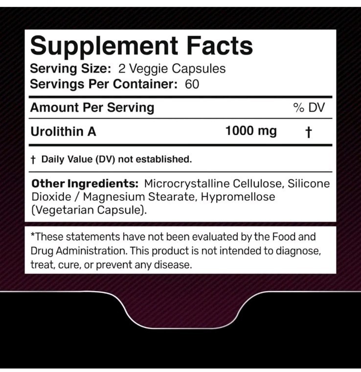 Urolithin A – Wellness LabsRx 1,000mg – 120 capsules – Exp 04/2028