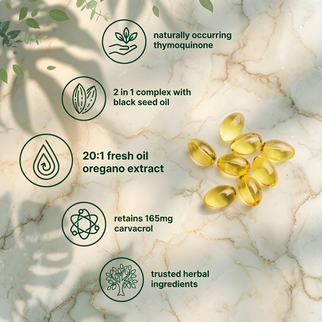 Microingredients Oil of Oregano Black Seed Oil 6000mg 300 Softgels