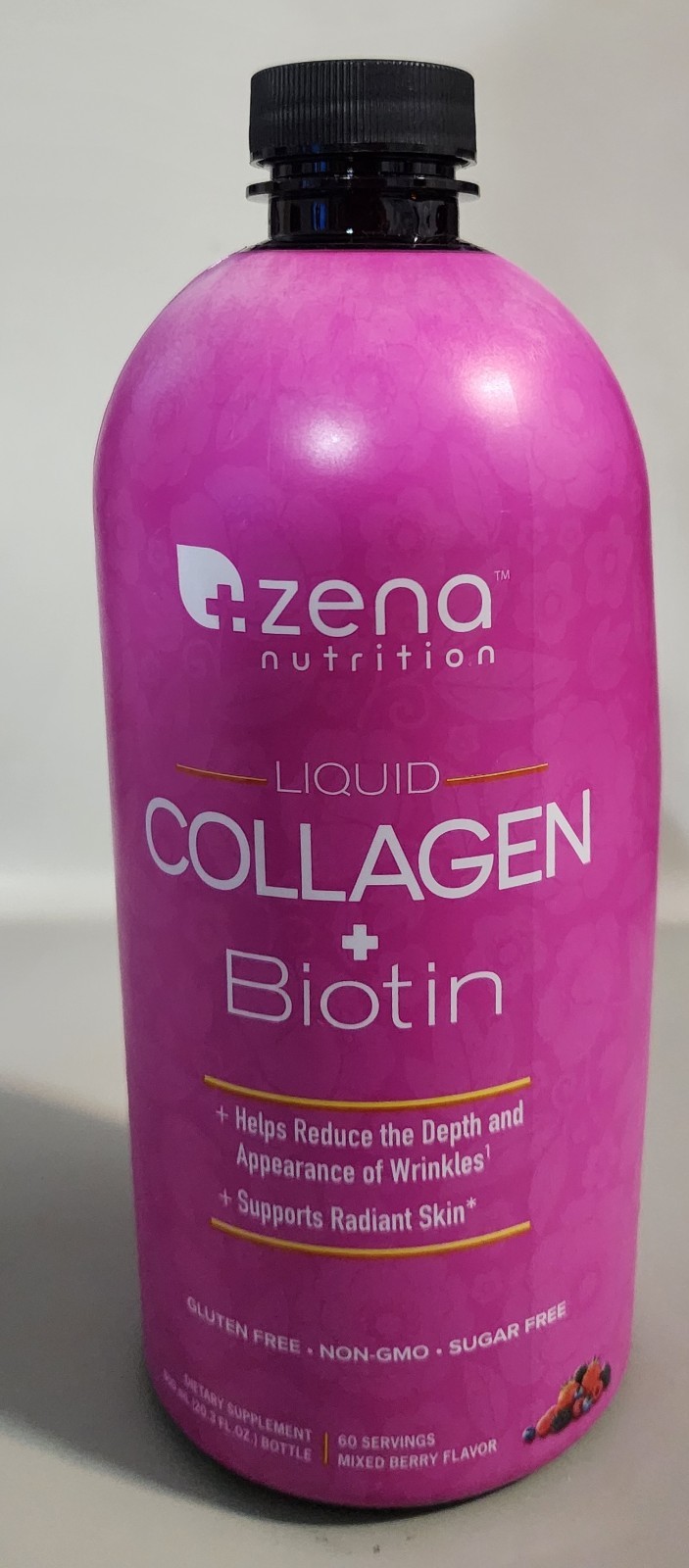 Zena Nutrition Liquid Collagen + Biotin 600mL, 20 oz 60 Servings Exp 06/2027