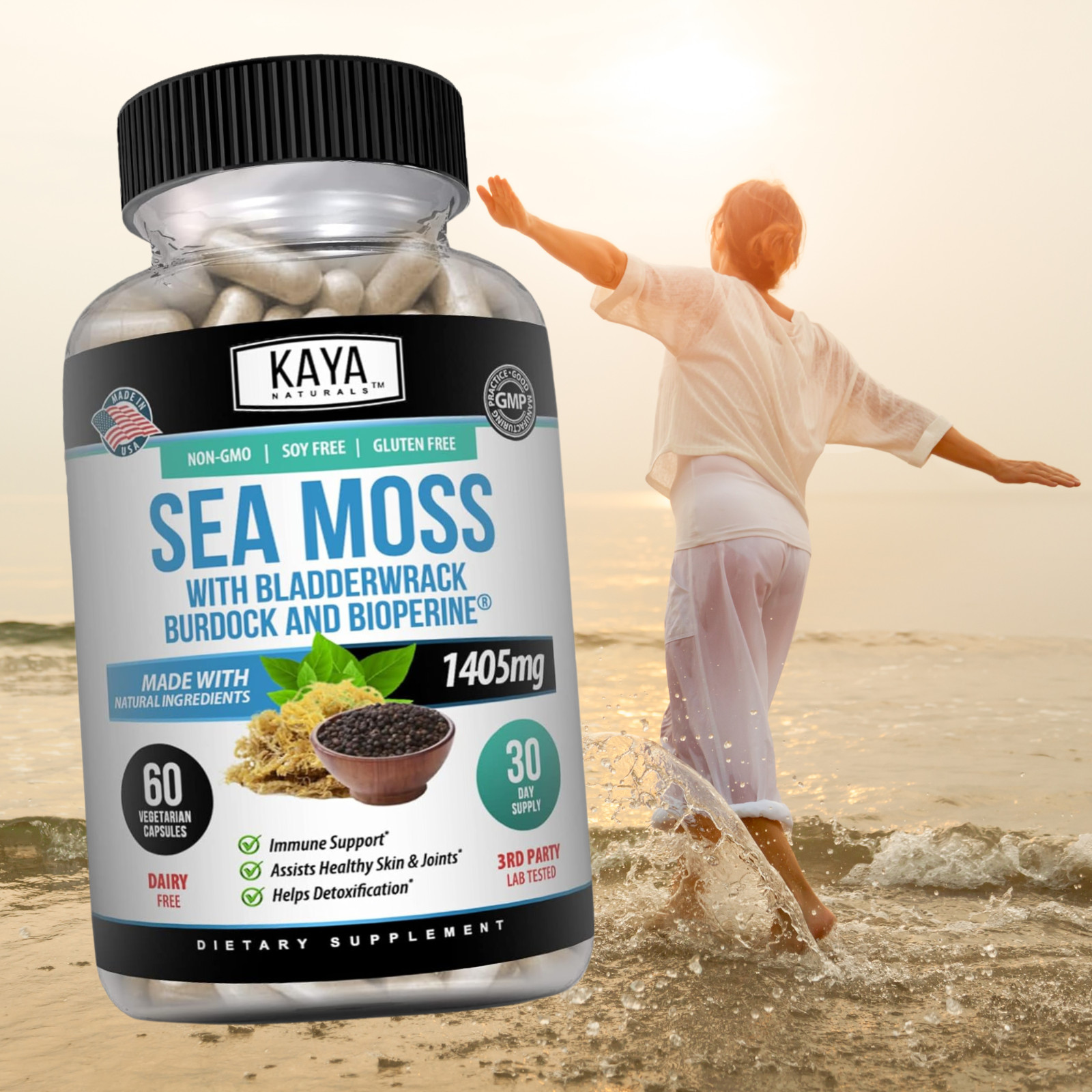 Organic Irish Sea Moss, Burdock Root, Bladderwrack Powder, Immune & Thyroid Care