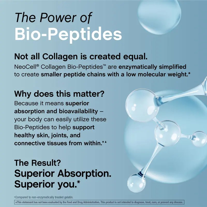NeoCell Collagen Peptides Powder 20oz – Grass-Fed with 18 Amino Acids