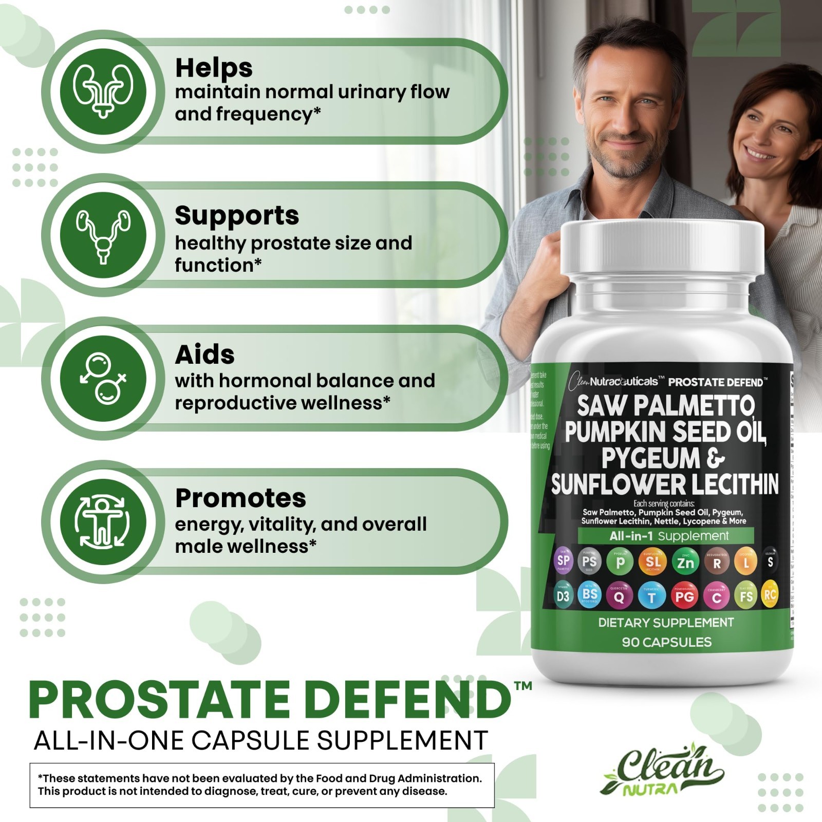 Prostate Health Supplements for Men – Saw Palmetto, Pumpkin Seed Oil, Lycopene –
