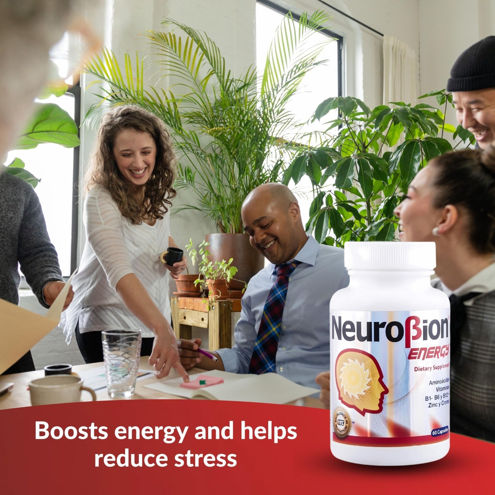 60 Caps Neurobion Energy – Amino Acids & Vitamins B1 B2 B6 B12 – Boost Brain Ale