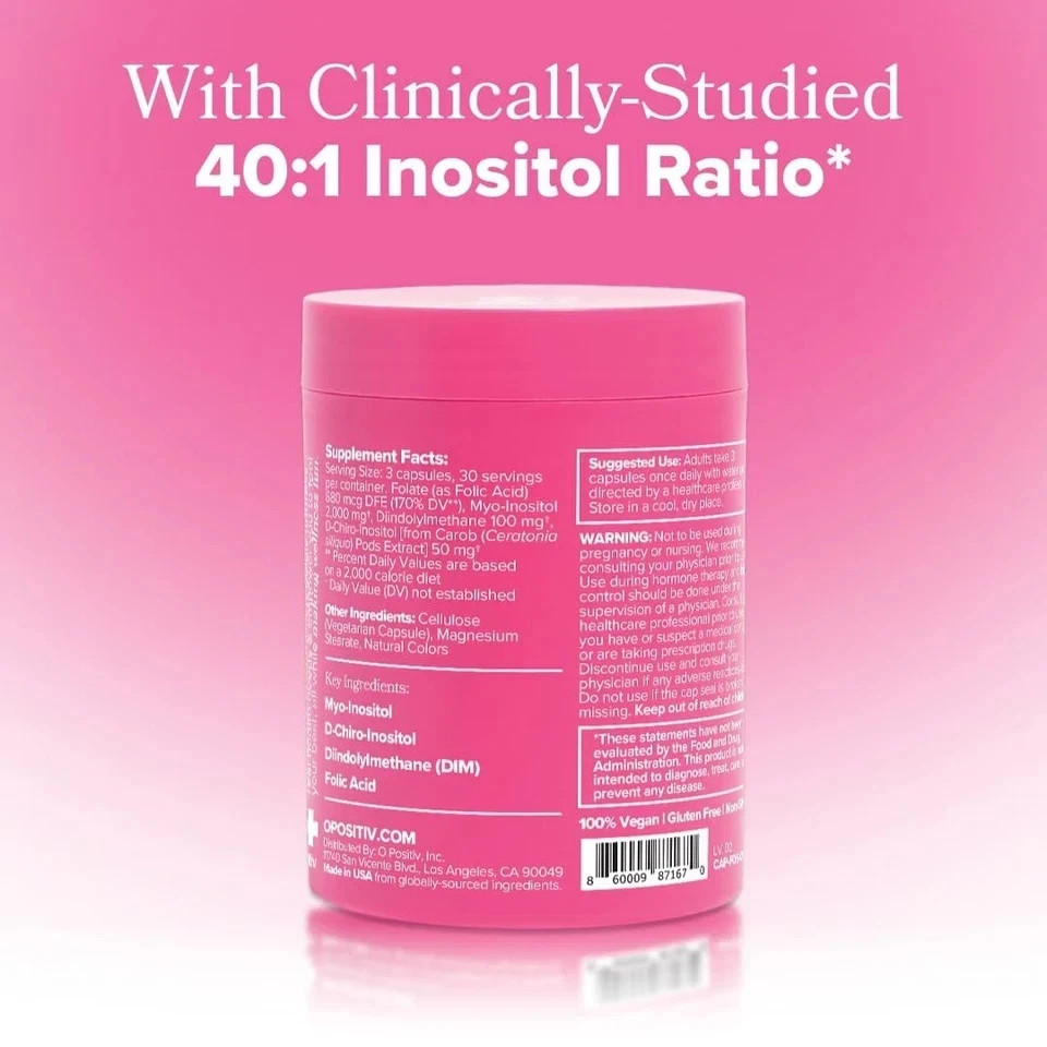 O Positiv FLO 90ct Ovarian Capsules 40:1 Inositol Support Regular Cycles