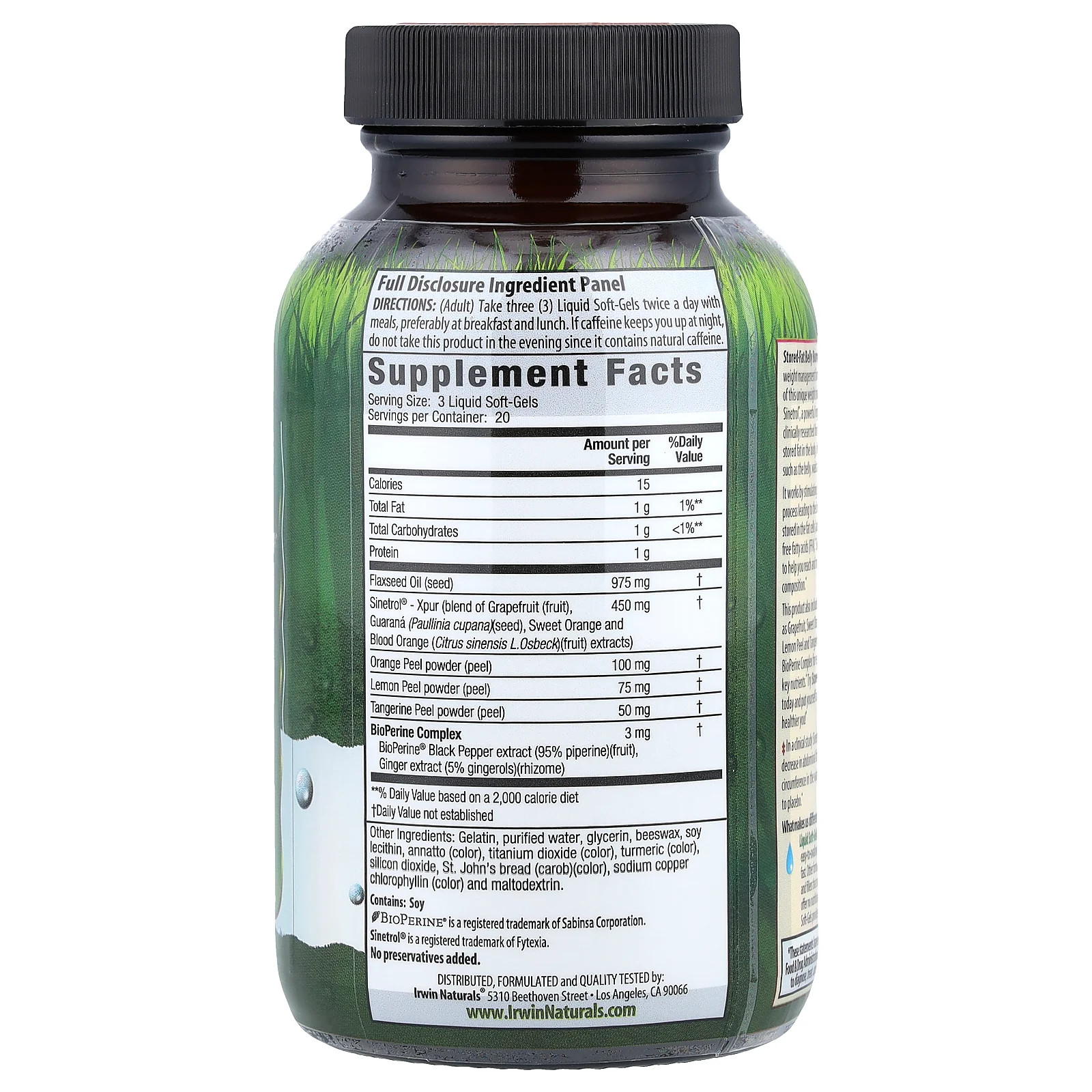 2 X Irwin Naturals, Stored-Fat Belly Burner�, 60 Liquid Soft-Gels