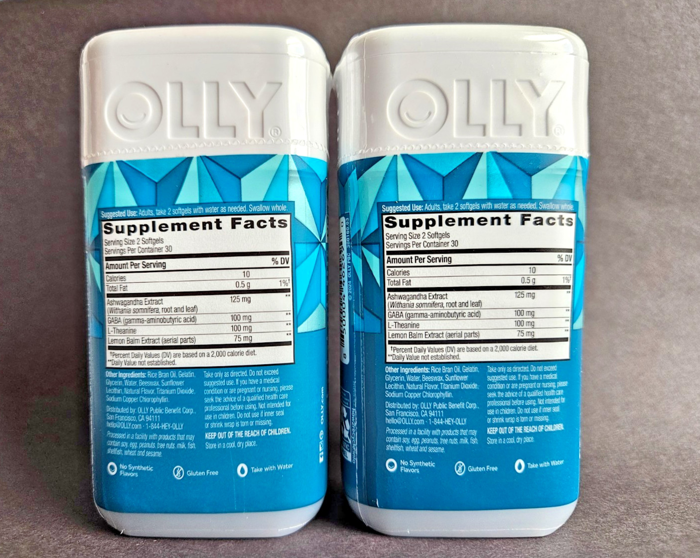 2 PK OLLY Goodbye Stress Ultra Strength Softgel 60 ct, Calming, SEALED NEW 2027+