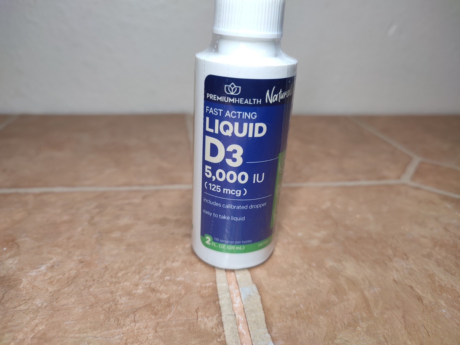 Premium Health Vitamin D3 5000 IU (125 mcg) Liquid Drops 2 fl oz Exp 6/2027 NIP