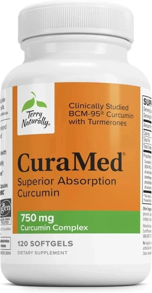 NEW Terry Naturally CuraMed Curcumin Softgels 120 Count Turmeric Supplement USA