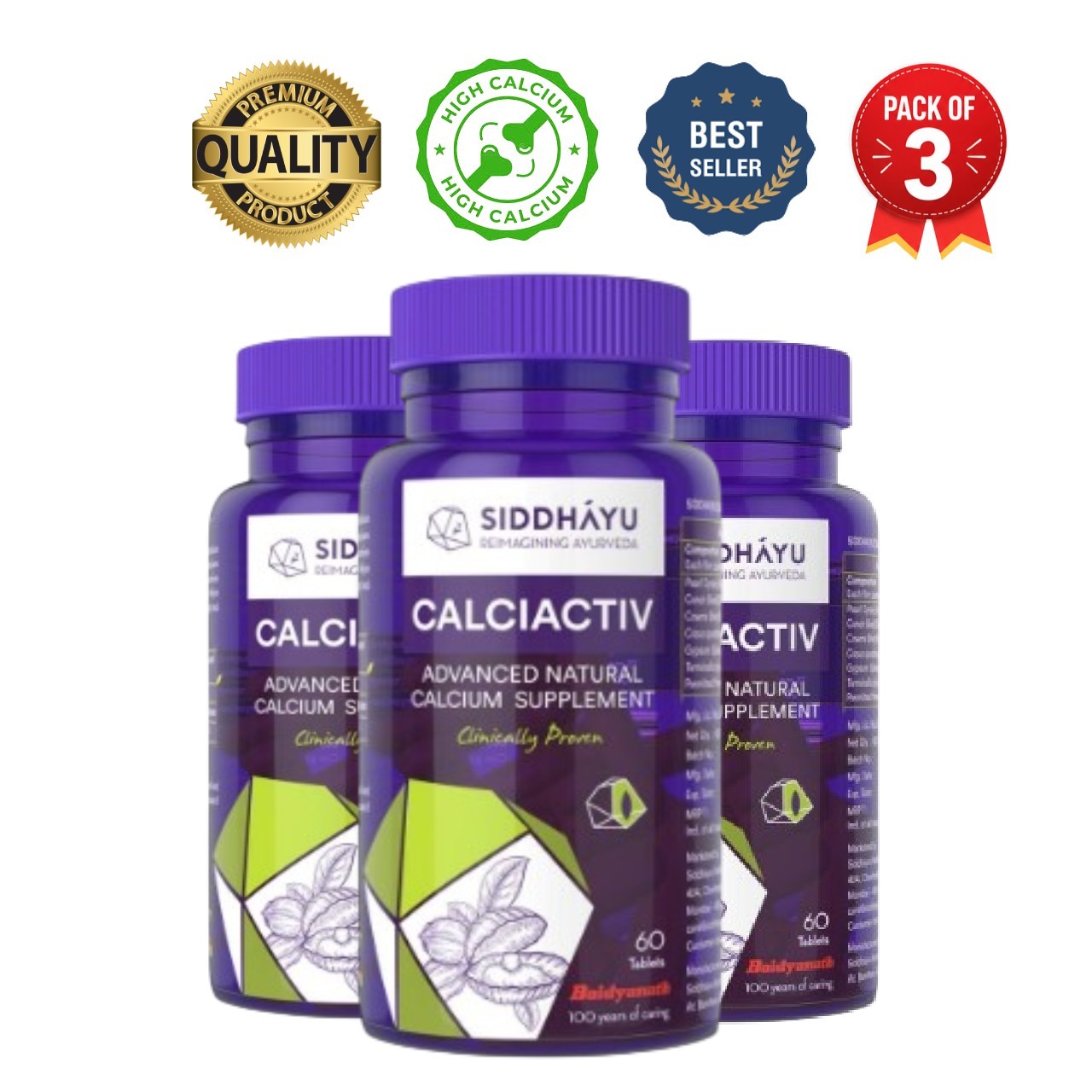 SID.DHAYU Calciactiv Natural Calcium Bone Support 180 Tabs