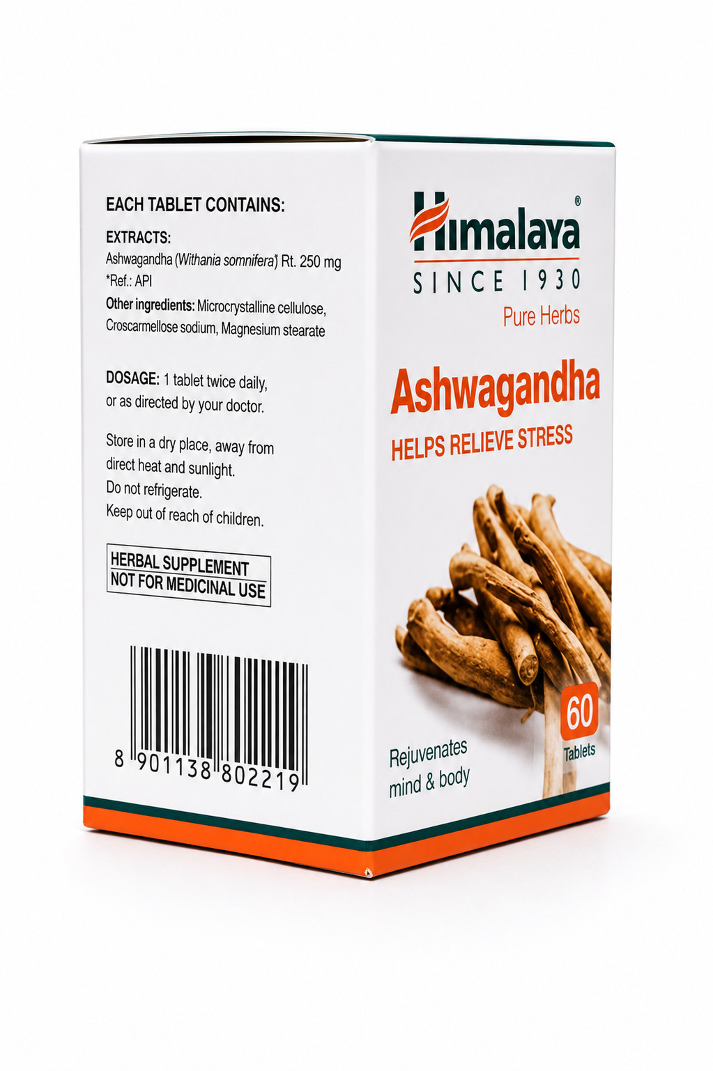 Himalaya Pure Herbs Ashwagandha 60 Tablets Stress Relief Herbal Supplement