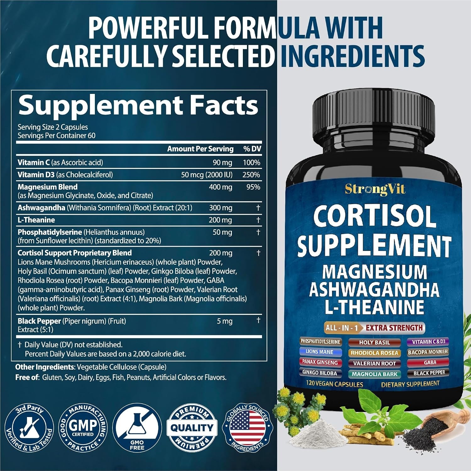 Magnesium & Natural Adaptogens for Hormonal Balance – 120 Capsules