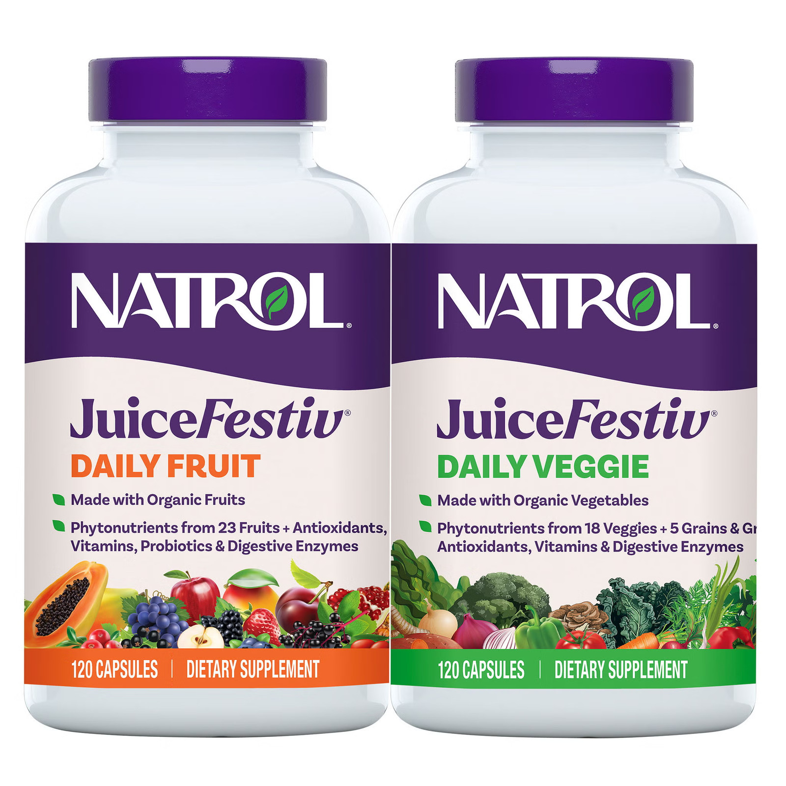 Natrol Juicefestiv Daily Fruit & Veggie, 240 Capsules