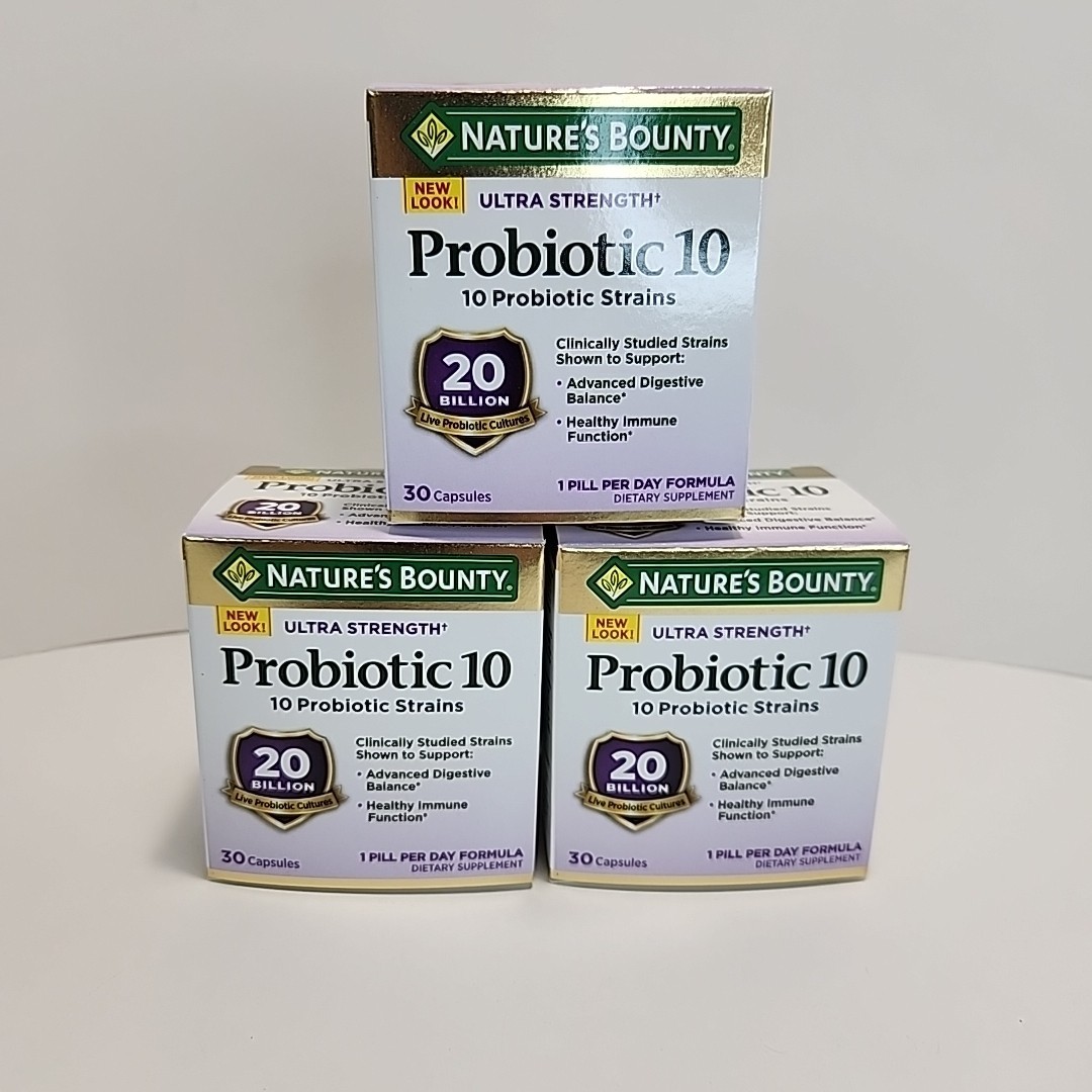 3 Boxes Nature’s Bounty Ultra Strength Probiotic 10 Exp: 01/26 New 30 Capsules