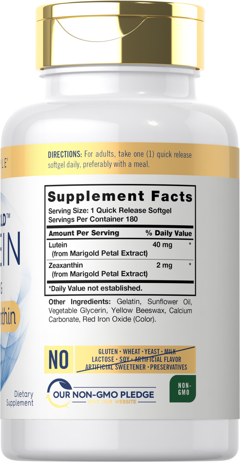 Lutein and Zeaxanthin 40 mg | 180 Softgels | Eye Health Vitamins | by Carlyle