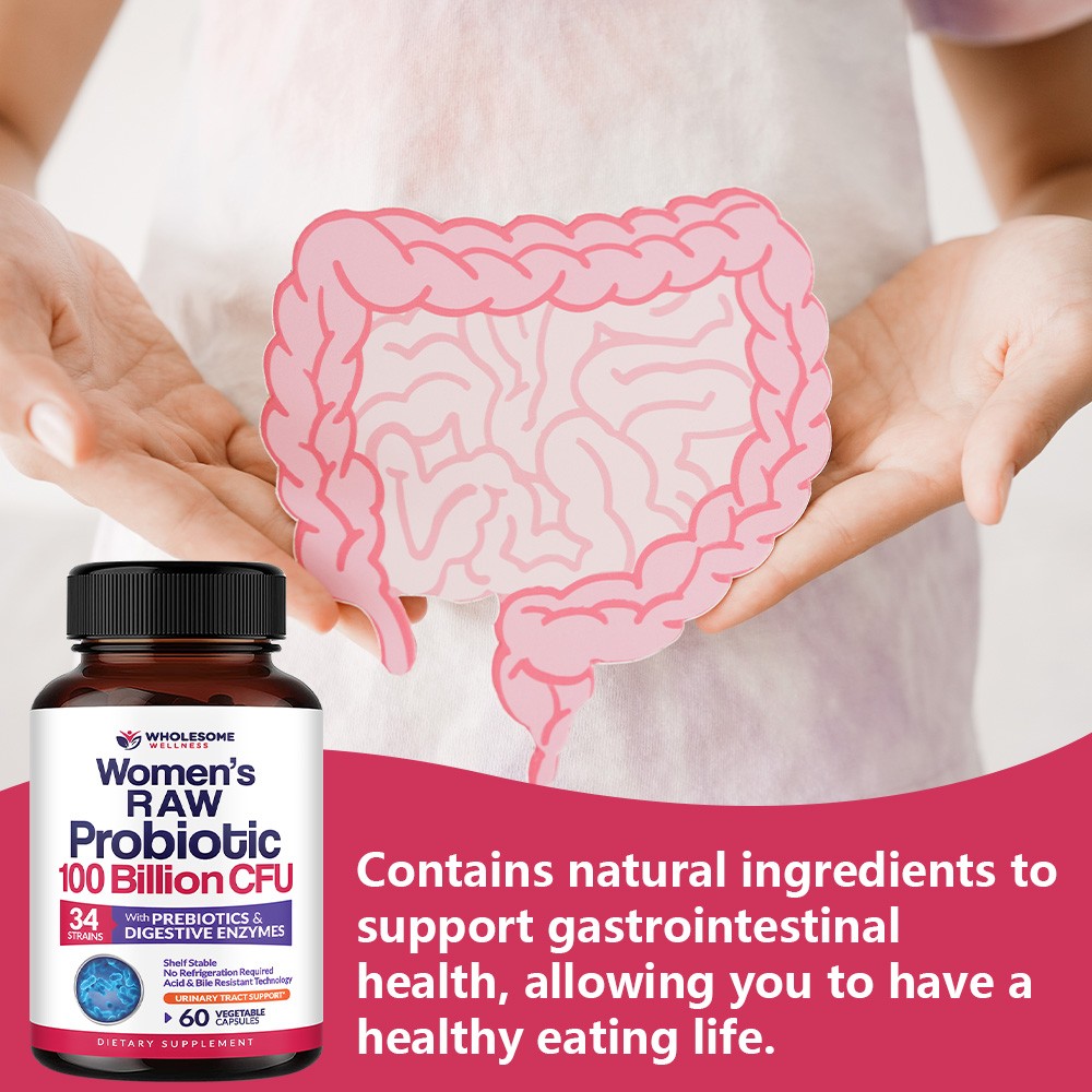 Women’s Raw Probiotic 100 Billion CFU 60 Caps Brand New Wholesome Wellness