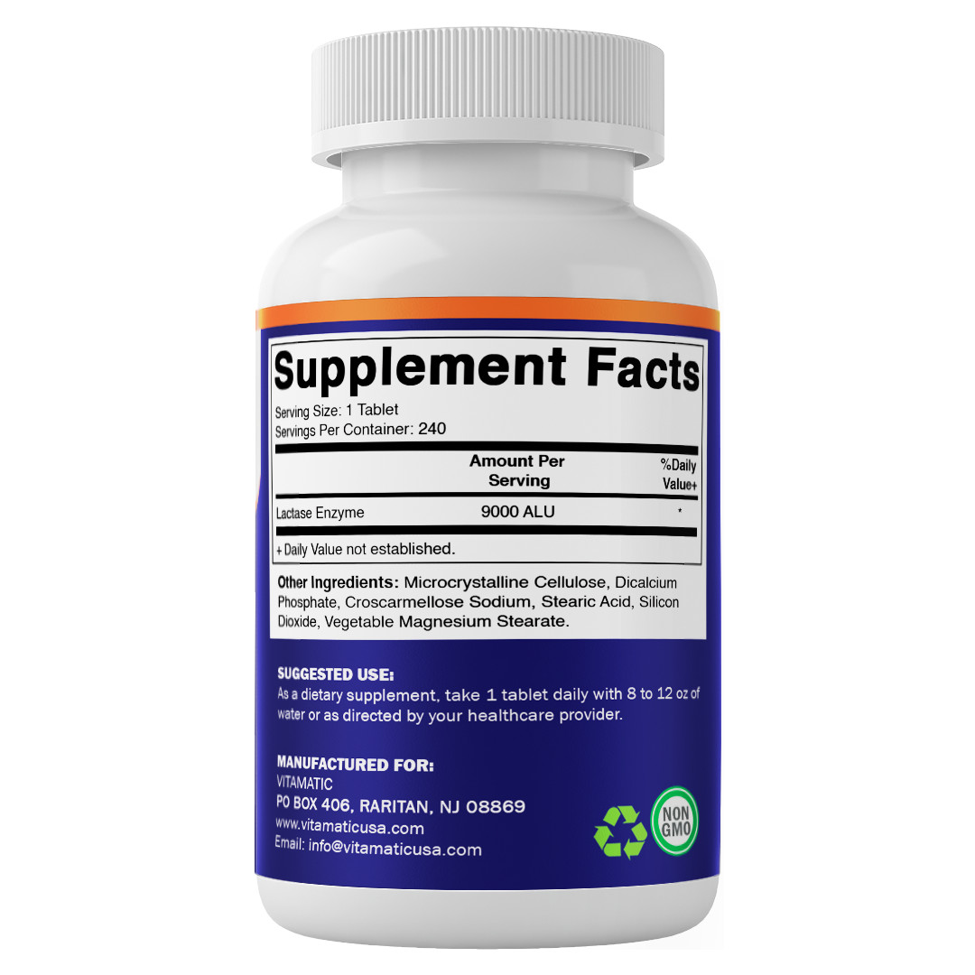 Vitamatic Lactase Enzyme 9000 FCC 240 Tablets