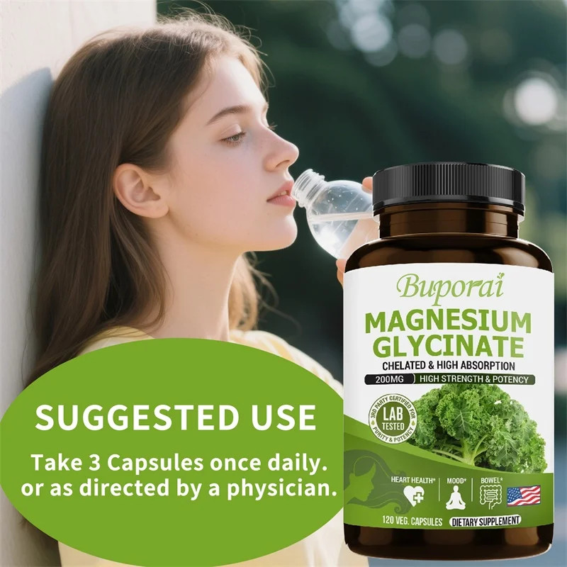 Magnesium Glycinate 240pcs,Supports Brain and Nervous Health, Improves Memory