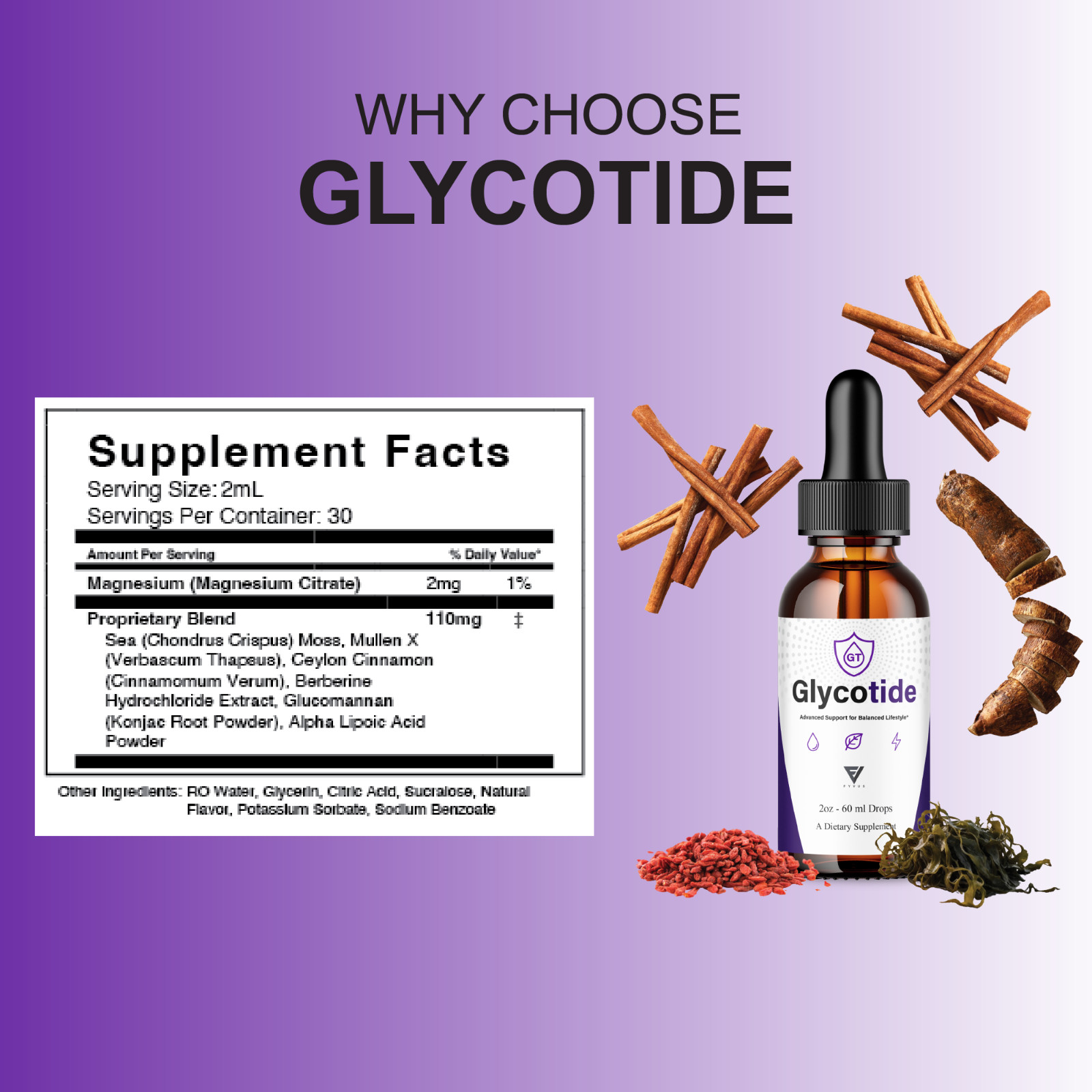 (5 Pack) GlycoTide Advanced Blood Support, Glyco Tide Daily Health Drops (10oz)