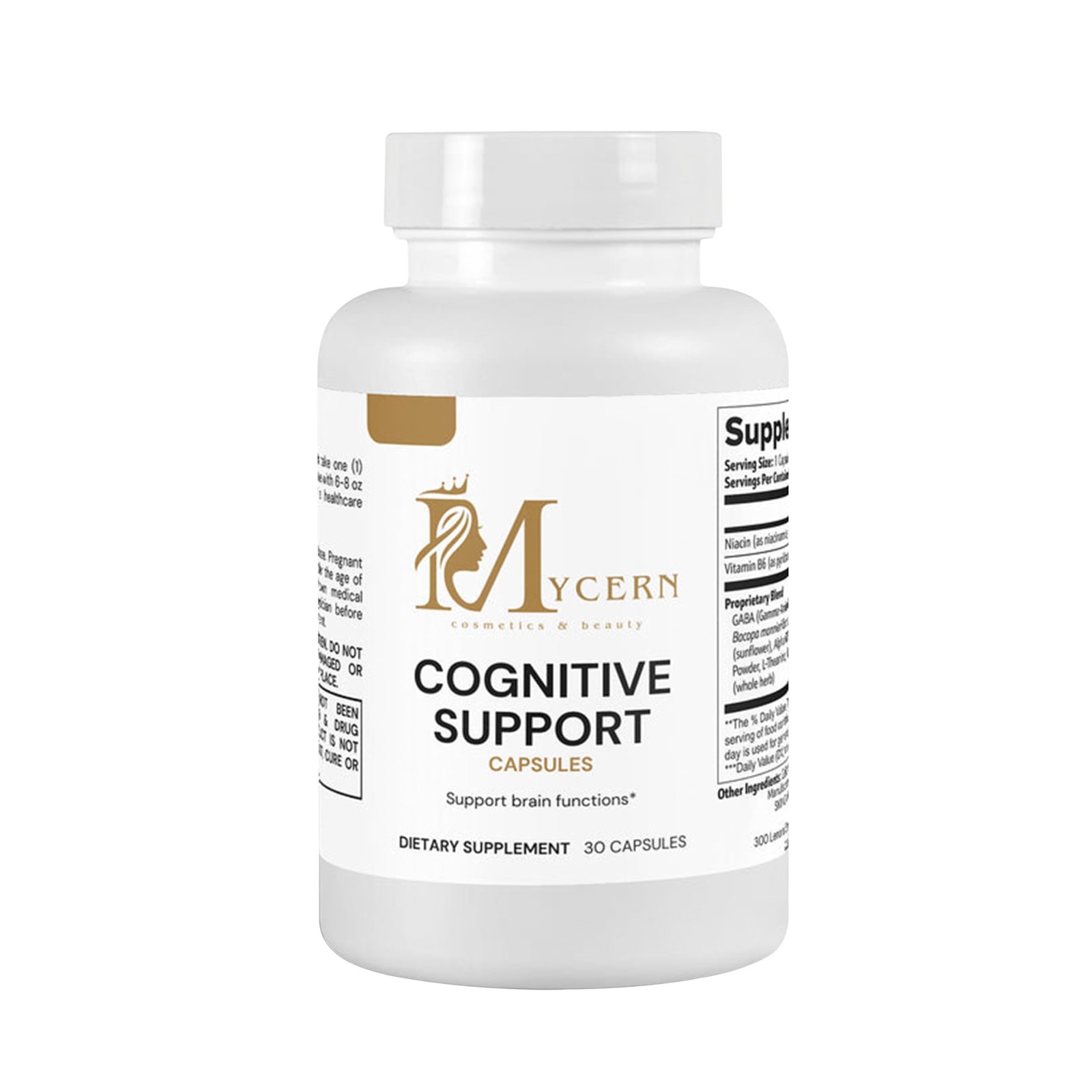 Cognitive Support Supplement – 30 Capsules – with Bacopa 30 Count (Pack of 1)