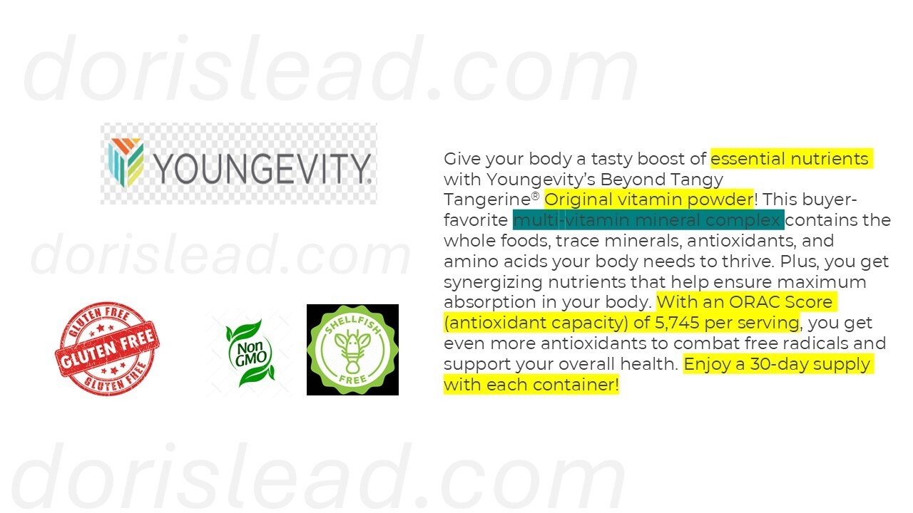 Youngevity Beyond Tangy Tangerine Original Plant Derived Minerals