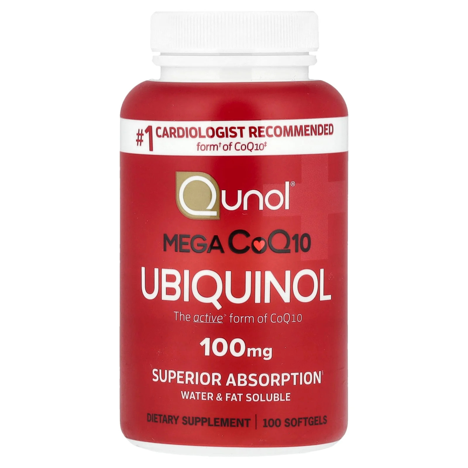 2 X Qunol, Mega CoQ10 Ubiquinol, 100 mg, 100 Softgels
