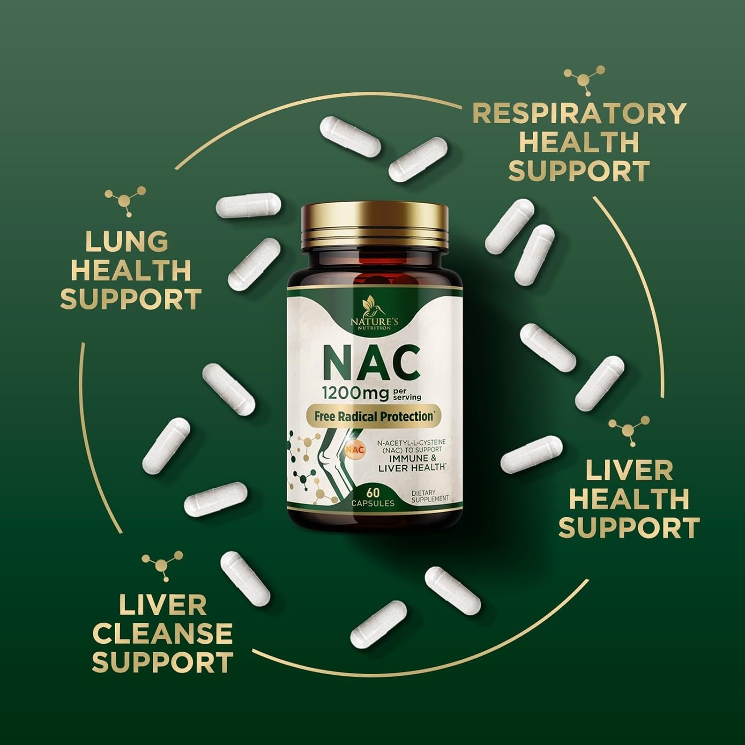 NATURES N-Acetyl-L-Cysteine (NAC) 1200 mg Per Serving – NAC Supplements for Lung