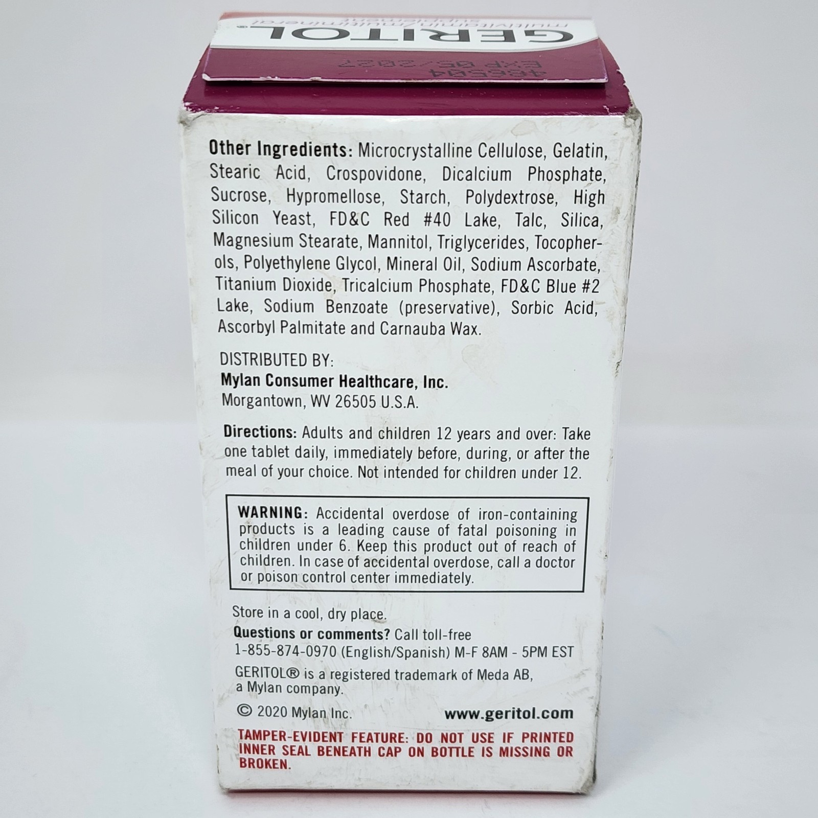 Geritol Multivitamin Multimineral Nutrition Support 100 Tabs per Bottle (2 Pack)
