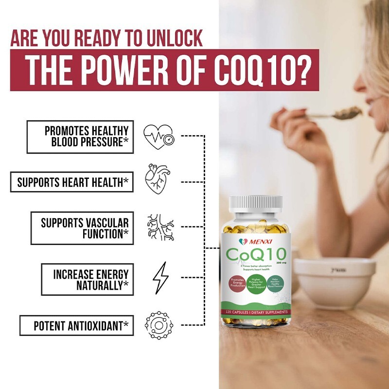 CoQ 10 Coenzyme Q10 Vegan 300mg 120/240/480 Capsules Cardiovascular Heart Health